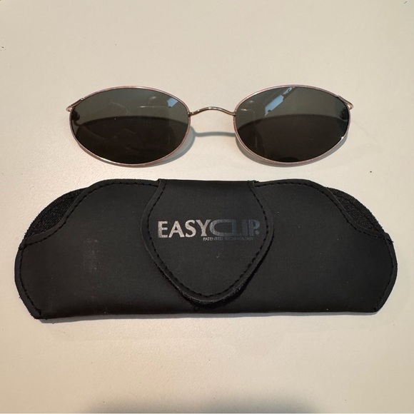 EASYCLIP Clip On Polarized Sunglasses Magnetic Clip 249 50 Grey Gold Metall - Picture 1 of 3